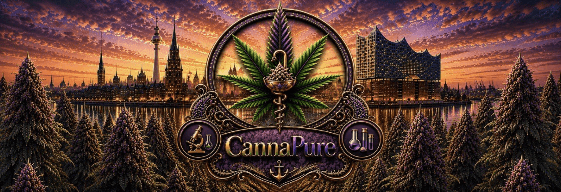 Ki Bild von CannaPure Logo und Hamburg vom Kunden